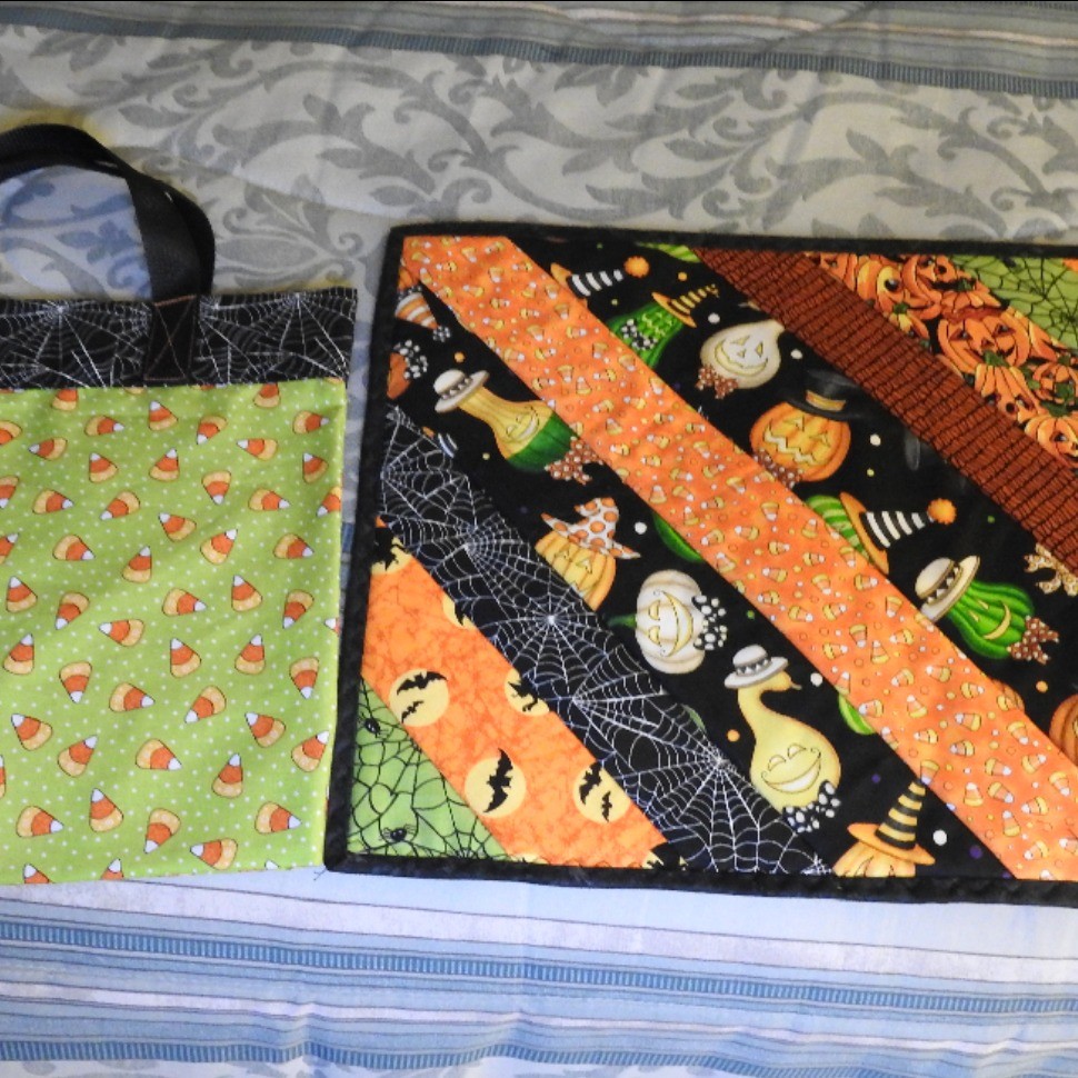 Halloween bag and placemat for 2 grandchildren