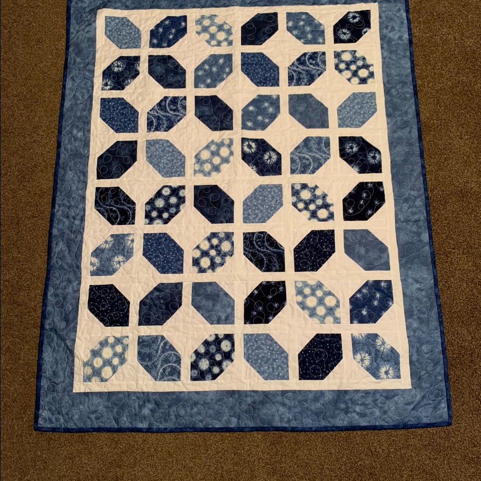 Blue Winterset Pattern Baby Quilt