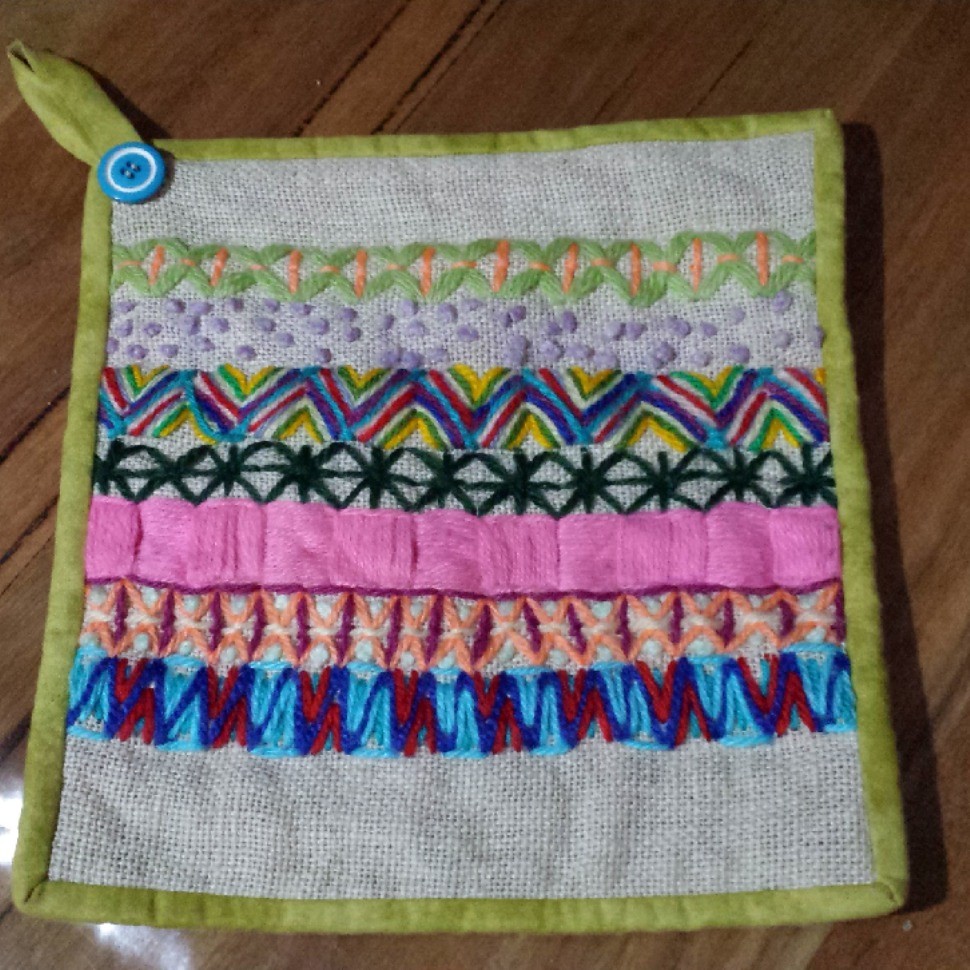 Wool Embroidery Pot Holder