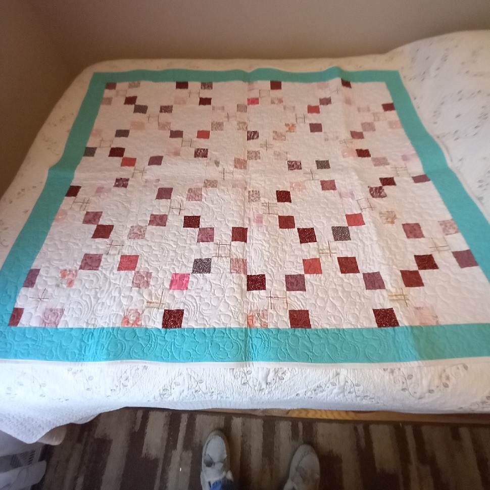 Reds and pinks small baby quilt
