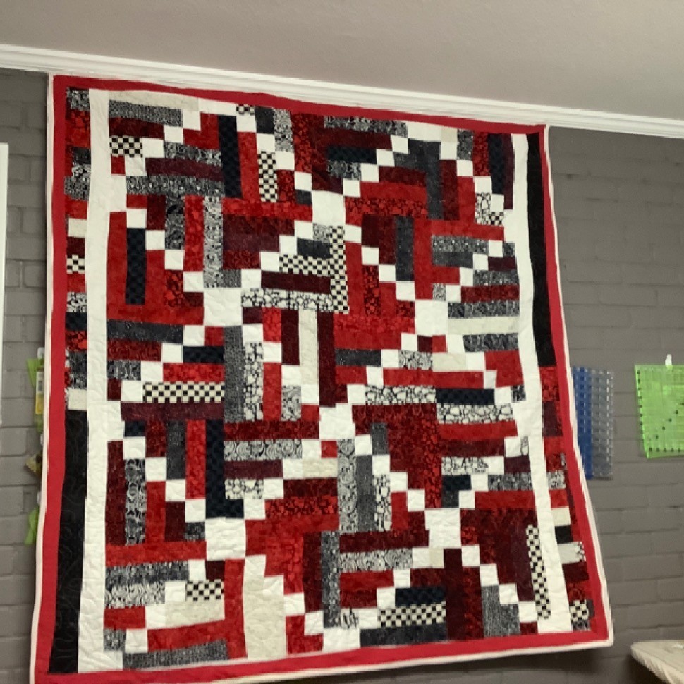 Red and black quilt 