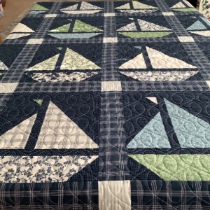 Sailboat quilt, by Camille Roskelley