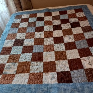 Blue and brown Baby quilt