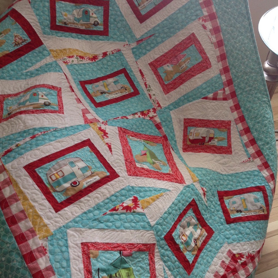 Glamping by the Fire lap quilt