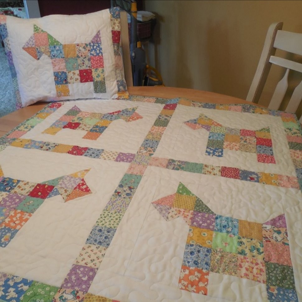 Patchwork Pups Baby Quilt and Sham
