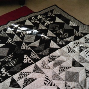 Black & White Flying Geese Quilt