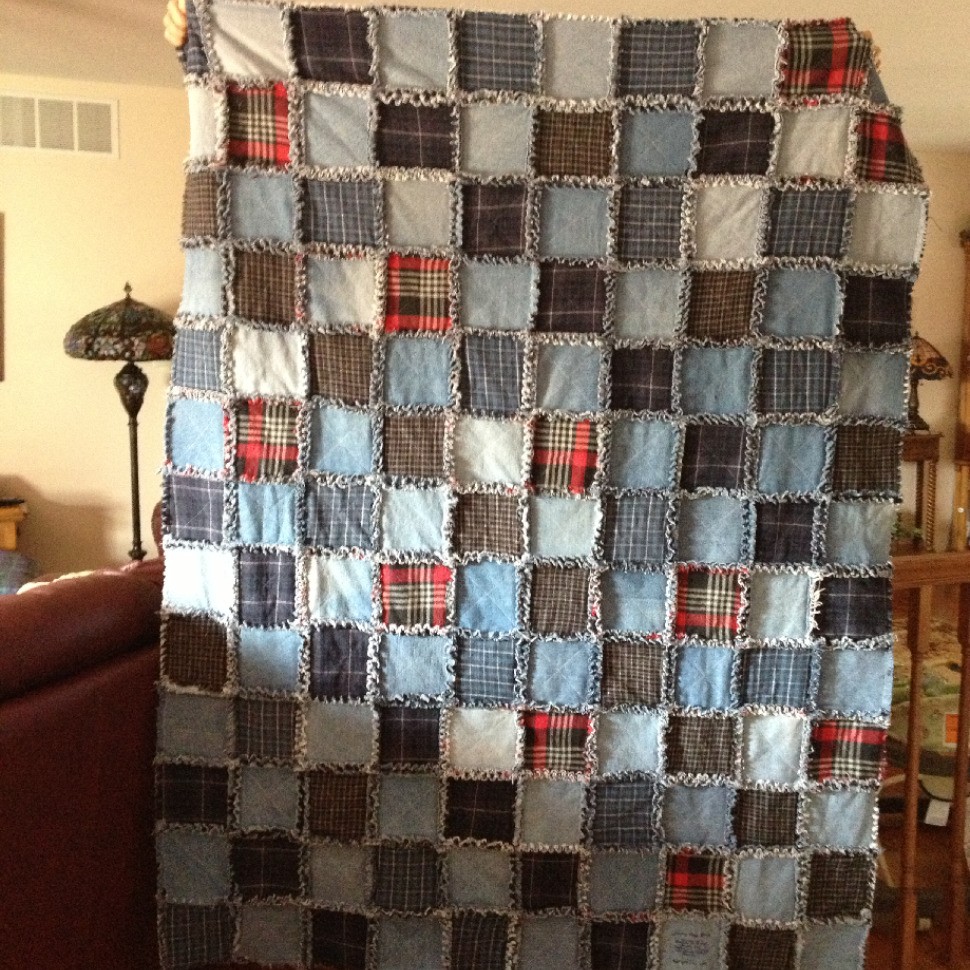 Rag Quilt from Jeans and Pajamas