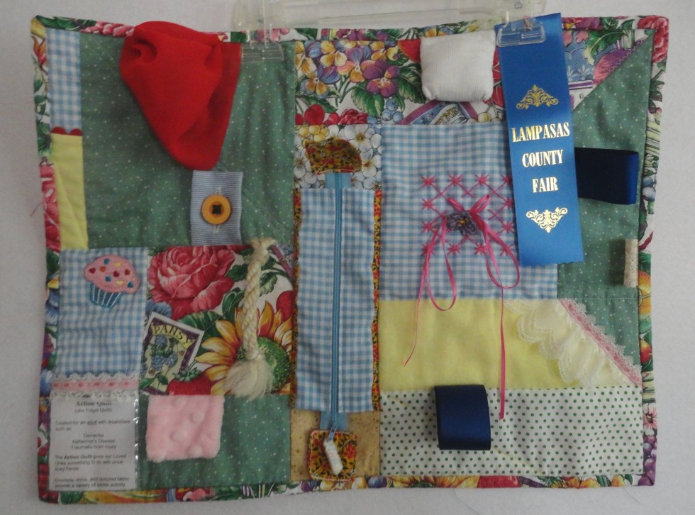 Blue Ribbon Action Quilt (aka Fidget Quilt)