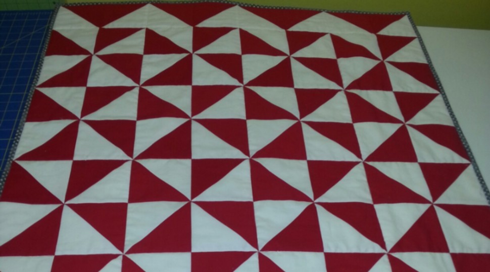 Red and White baby quilt