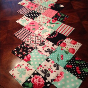Retro floral table runner