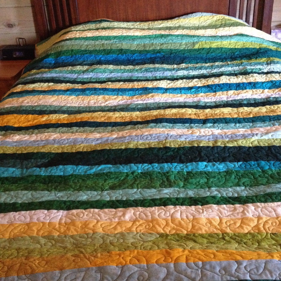 Finally a quilt for Mom - Sunlight on Pond Scum