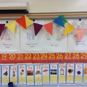 Pennants in the classroom 