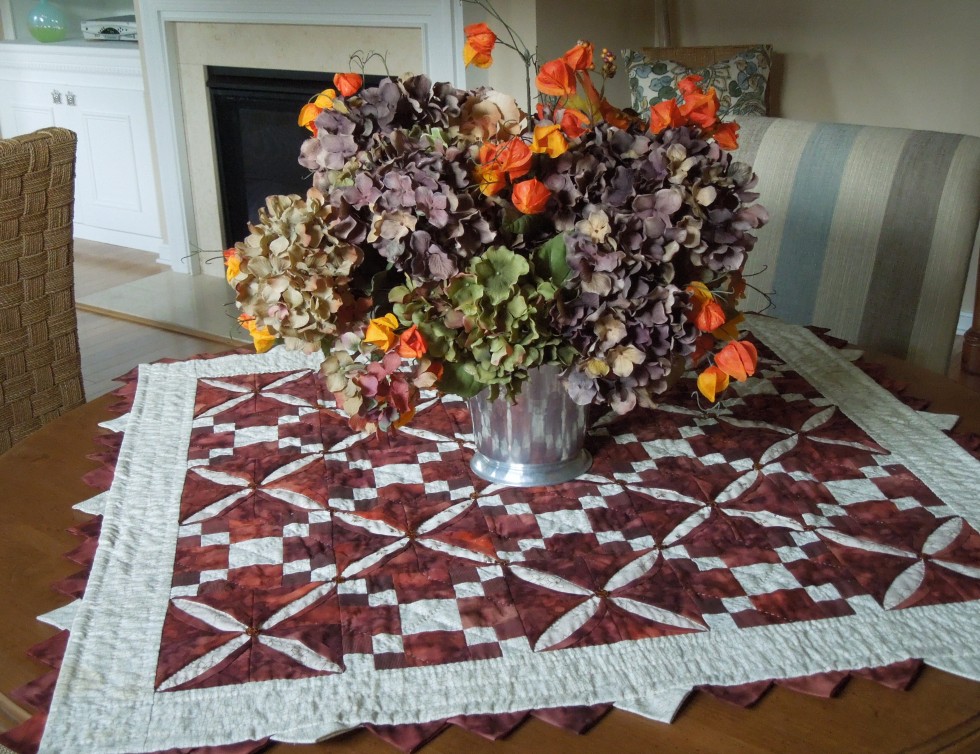 Table topper using the peel back technique